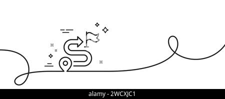 Journey line icon. Road path sign. Continuous line with curl. Vector Stock Vector