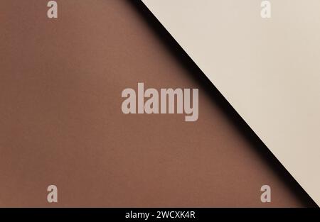 Abstract geometric background from brown and beige paper with copy space. Stock Photo