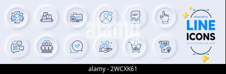 Corrupted file, Global business and 5g internet line icons for web app. Pictogram icon. Vector Stock Vector