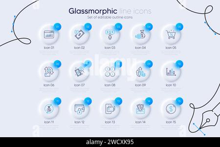 Set of Web traffic, Money transfer and Phone pay line icons for web app. Pictogram icon. Vector Stock Vector