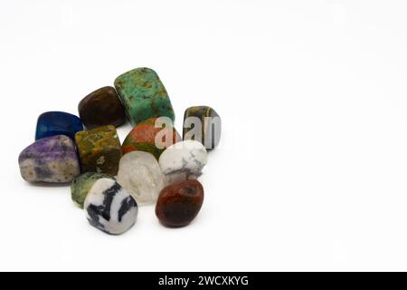 Beautiful crystals on white background Stock Photo