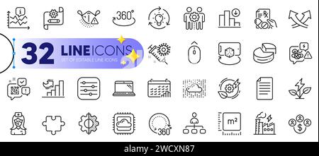 Outline set of Nurse, Medical mask and Stress line icons. For web app. Vector Stock Vector
