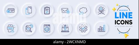 Secure mail, Service and Start business line icons for web app. Pictogram icon. Vector Stock Vector