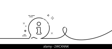 Information line icon. Info speech bubble sign. Continuous line with curl. Vector Stock Vector