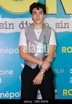 January 16, 2024, Mexico City, Mexico: Matias Gruener Attends the red carpet of the Roomie film premiere at cinepolis Perisur. on January 16, 2024 in Mexico City, Mexico. (Photo by Luis Marin/ Eyepix/Sipa USA) Stock Photo