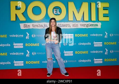 January 16, 2024, Mexico City, Mexico: Paola Villalobos  Attends the red carpet of the Roomie film premiere at cinepolis Perisur. on January 16, 2024 in Mexico City, Mexico. (Photo by Luis Marin/ Eyepix/Sipa USA) Stock Photo