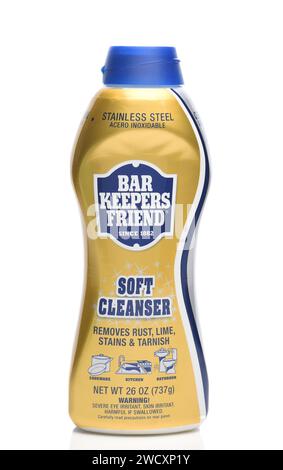 IRVINE, CALIFORNIA - 15 JAN 2024: A bottle of Bar Keepers Friend Soft Cleanser. Stock Photo