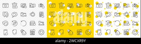 Recovery line icons. Backup, Restore data and recover document. Vector Stock Vector