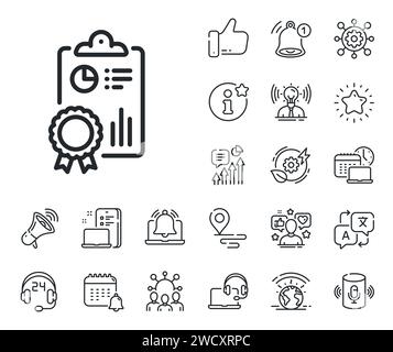 Inspect line icon. Quality research sign. Place location, technology and smart speaker. Vector Stock Vector