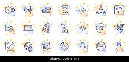 Outline set of Voice wave, Vaccination schedule and Management line icons for web app. Pictogram icon. Vector Stock Vector