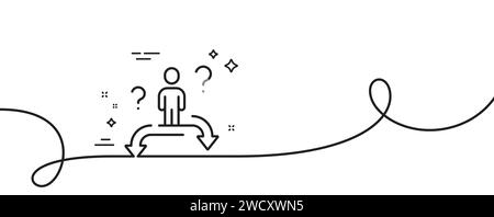 Business choice line icon. Person solution sign. Continuous line with curl. Vector Stock Vector