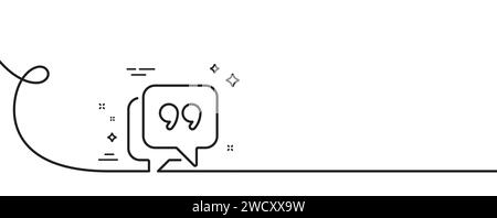 Quote bubble line icon. Chat comment sign. Speech bubble. Continuous line with curl. Vector Stock Vector