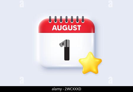 1st day of the month icon. Event schedule date. Calendar date 3d icon. Vector Stock Vector