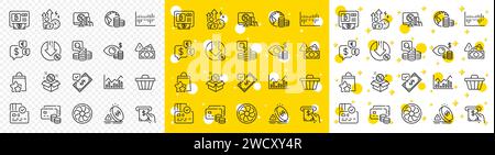 Outline Loyalty points, Card and Infochart line icons. For web app. Vector Stock Vector