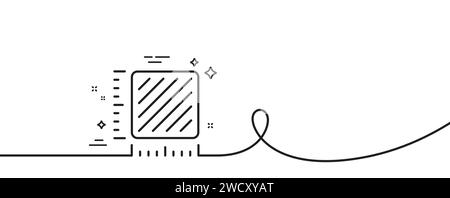 Square meter line icon. Room area dimension sign. Continuous line with curl. Vector Stock Vector