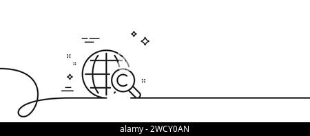 International Copyright line icon. Copywriting. Continuous line with curl. Vector Stock Vector