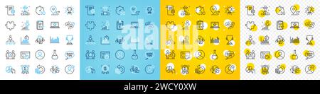 Vector icons set of Best friend, Quick tips and Stats line icons. For web app. Vector Stock Vector