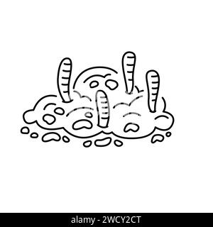 Worms In Compost color line icon. Composting. Vector isolated element. Editable stroke. Stock Vector