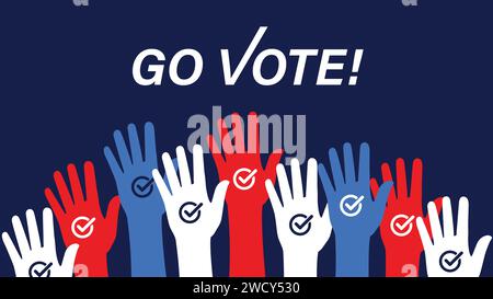 US elections banner. Vote campaign illustration. Stock Vector