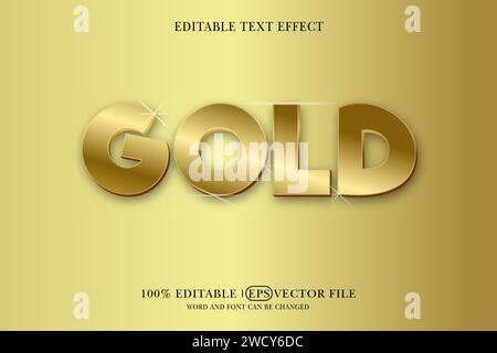 Use a 3D-style, editable gold text effect for your logo. Stock Vector