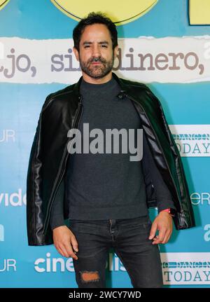 The Roomie Film Premiere January 16, 2024, Mexico City, Mexico: Aaron Balderi Attends the red carpet of the Roomie film premiere at cinepolis Perisur. Mexico City Mexico Copyright: xLuisxMarinxxEyepixxGroupx Stock Photo