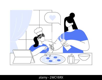 Family cooking classes isolated cartoon vector illustrations Stock ...