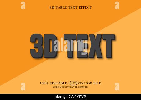 Using this editable text effect template, create 3D text. Stock Vector