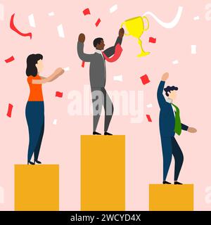 Employee Reward or recognition concept, Employee of the Month or sales person of the month, year concept Stock Vector