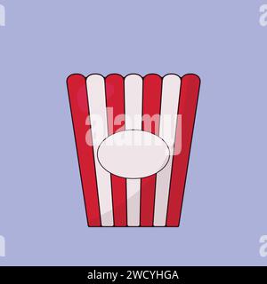 Empty Popcorn Box Vector Illustration Popcorn Icon Stock Vector