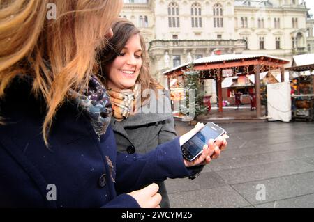 internet via wifi or wireless lan network connection on a smartphone wifi or wireless lan network connection Stock Photo