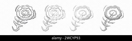 Smoke cartoon vector wind puff . Comic smoke puff Stock Vector