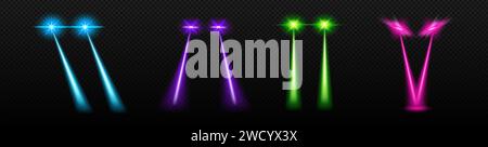 Laser color beams from eyes set Stock Vector