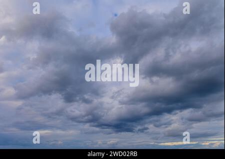 dramatic clouds at sunset in cyprus Stock Photo