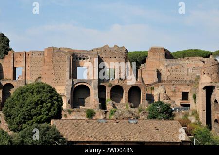 Rome / Italy   18.July 2019/ The Roman forum in Roma or roma Italy between two great monument Colosseum and vittorio emnauele in Rome Italy. Photo..Francis Dean / Deanpictures. Stock Photo