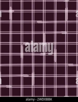 Hand drawn doodle black and white plaid pattern. Check, square seamless background. Line art freehand grid vector outline texture. . Vector illustration Stock Vector