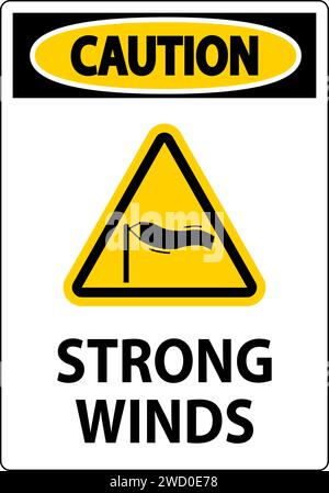 Water Safety Sign Caution - Strong Winds Stock Vector