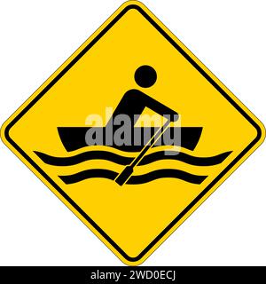 Water Safety Sign Warning - Rowing Area Stock Vector