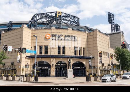 Pittsburgh, Pennsylvania – July 22, 2023: PNC Park home of the Pittsburgh Pirates Stock Photo