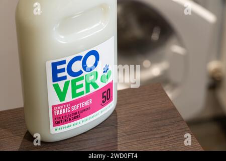 Fabric softener with plant based biodegradable ingredients by Ecover, a Belgian company that makes ecologically sound cleaning products. UK Stock Photo