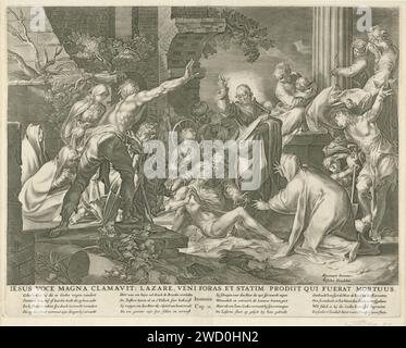 Opwekking by Lazarus, Jan Harmensz. Muller, after Abraham Bloemaert ...