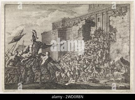 Pompey conquers the temple in Jerusalem, Jan Luyken, 1704 print  Amsterdam paper etching / letterpress printing (story of) Gnaeus Pompeius Magnus, Pompey the Great. capture of city (after the siege) Jerusalem Stock Photo