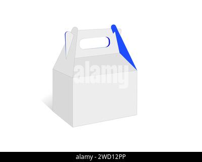 Large Gable Box Dieline Template Design, Editable Vector File. Stock Vector