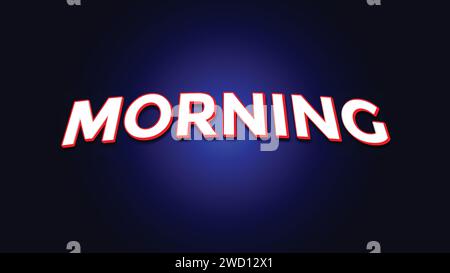 Editable text effect. morning text effect style Stock Vector