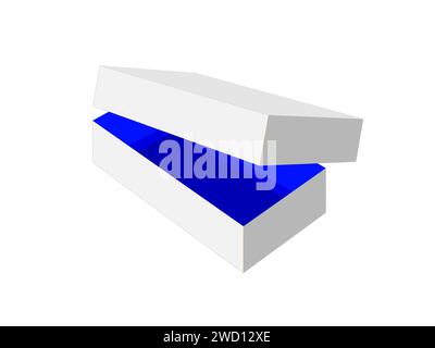 Packaging Box, Rectangle Box, Shoe Box, Dieline Template, Vector File Stock Vector
