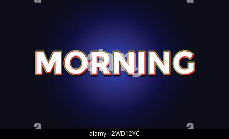 Editable text effect. morning text effect style Stock Vector