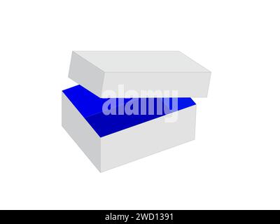 Shoe Box, Rectangle Box, Packaging box, 3d box, Editable Vector File, Stock Vector