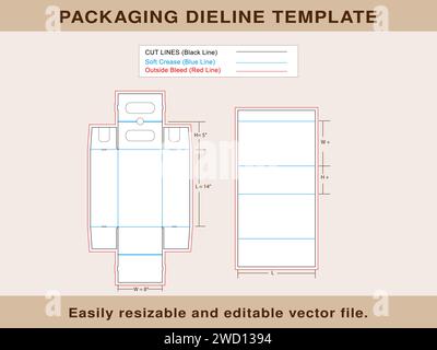 Shoe Lock Box, Dieline Template, Editable Vector File, Stock Vector