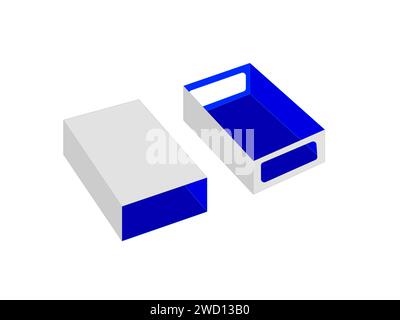Shoe Box, Match Box, 3d box, Editable Vector File, Stock Vector
