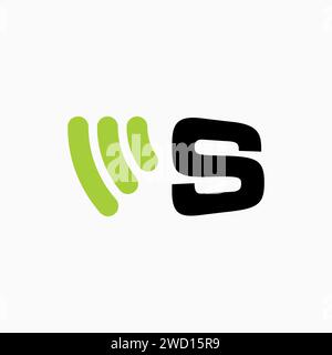 Logo design graphic concept creative premium vector initial S font line wifi network wireless signal. Related to monogram typography hotspot internet Stock Vector