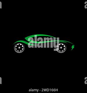 Logo design graphic concept creative premium abstract icon sign vector stock line art sport car side thunder. Related to automotive fast supercar tech Stock Vector